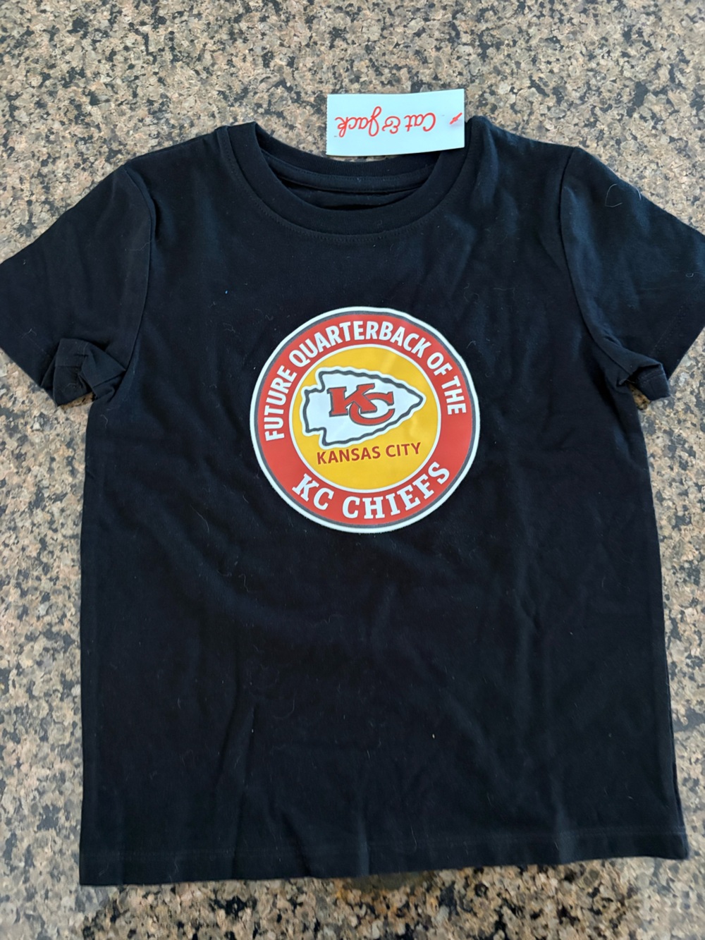 Cut & Jack Kansas City Chiefs NFL Football Black Shirt T-Shirt 4T kids